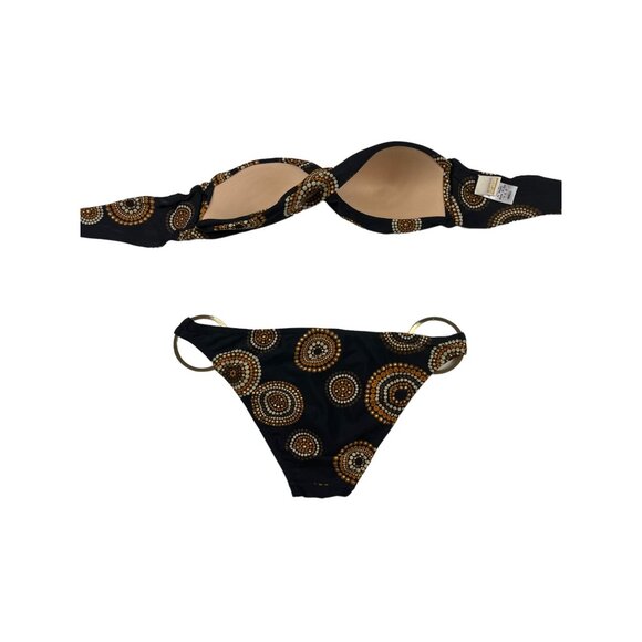 L*SPACE Geometric Print 2 Piece Bikini Swimsuit Boho Retro 70s Look Size Small - Picture 2 of 14